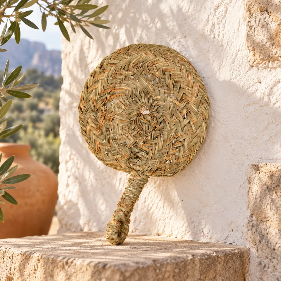 Soplillo artesanal de esparto natural en ambiente mediterráneo